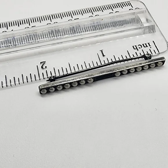 Sterling Sliver Seed Pearl Brooch Signed By C&H Co - Picture 10 of 15